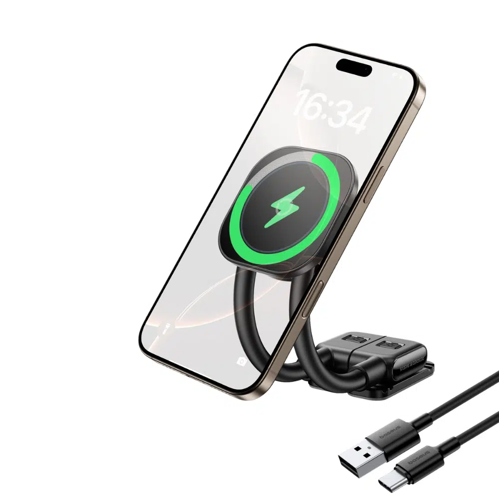 Baseus 15W PrimeTrip C03sPro Bend & Flip Magnetic Wireless Car Charger Mount Stick-On Type