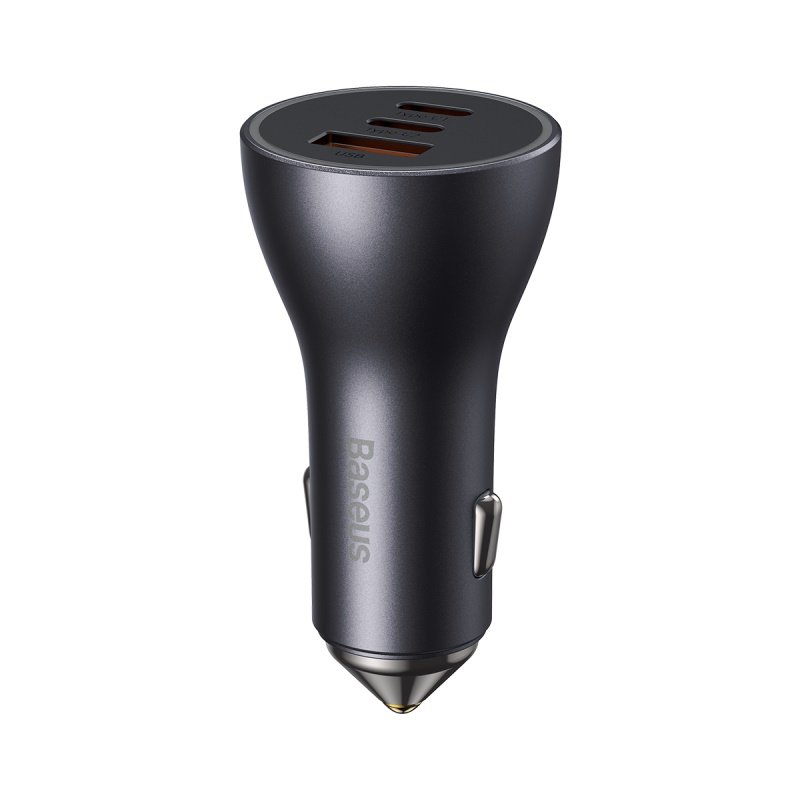 Baseus Golden Contactor Pro Triple Fast Charger Car Charger 65W U+C+C Dark Gray