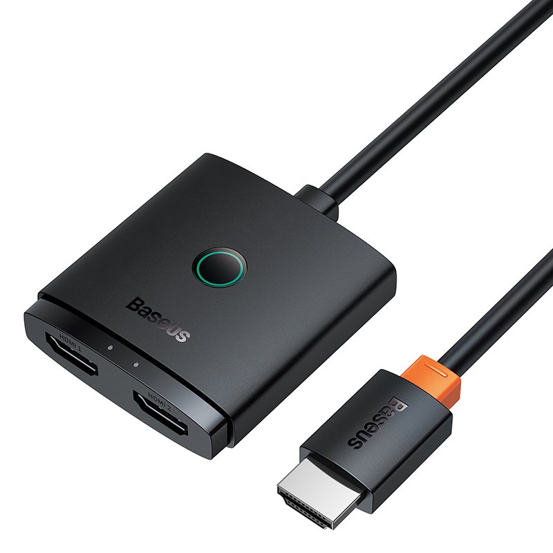 Baseus AirJoy Series 2-in-1 Bidirectional HDMI Switch – 1m HDMI Cable Cluster Black- 1 Year Warranty