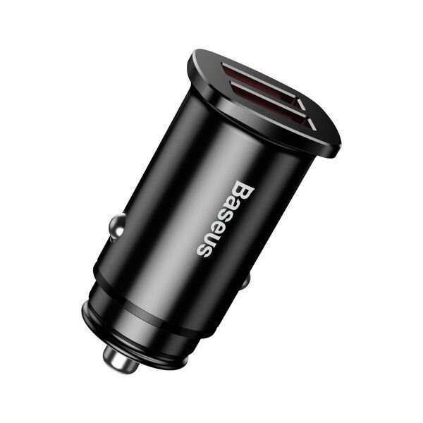 Baseus Square Metal 30W A+A Dual QC3.0 Quick Car Charger Black – CCALL-DS01