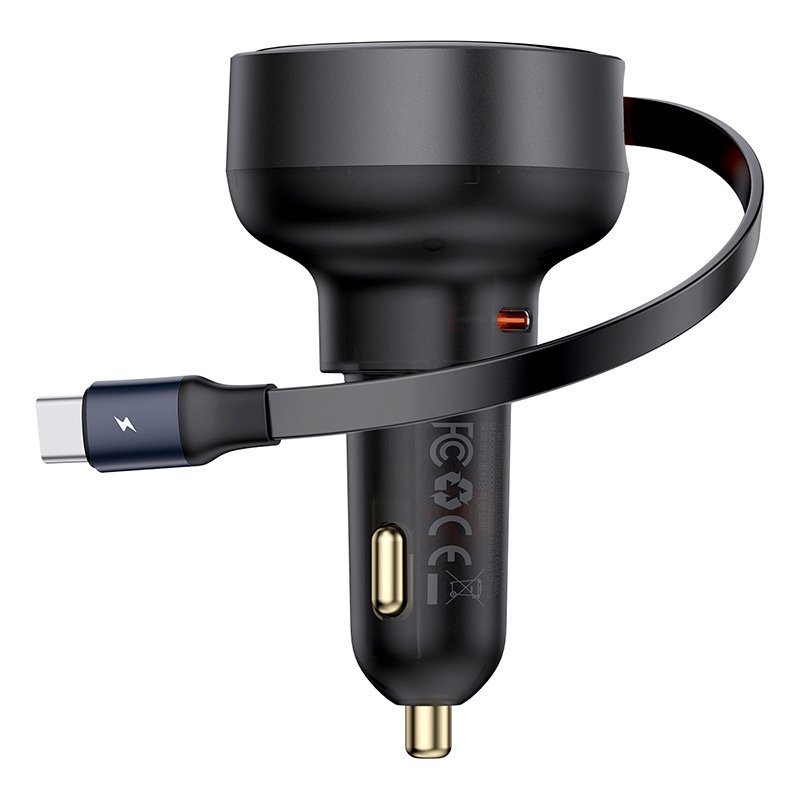 Baseus 60W Enjoyment Pro Car Charger C+Retractable Type-C Cable