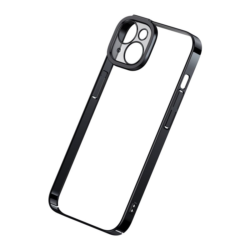 Baseus iPhone 14 Plus Case with Full Coverage Tempered Glass – Glitter Series – Black