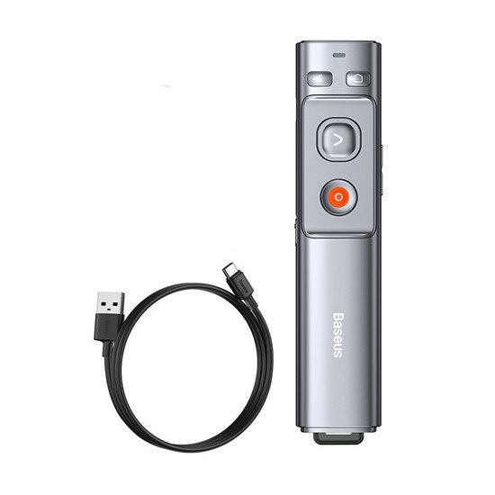 Baseus Orange Dot Rechargeable Wireless Presenter (Red Laser) Grey – WKCD000013