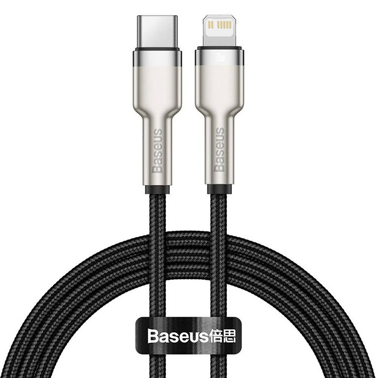Baseus Cafule Series 1M Metal Data Cable Type-C to iP PD 20W  Black – CATLJK-A01 –  1 Year Warranty