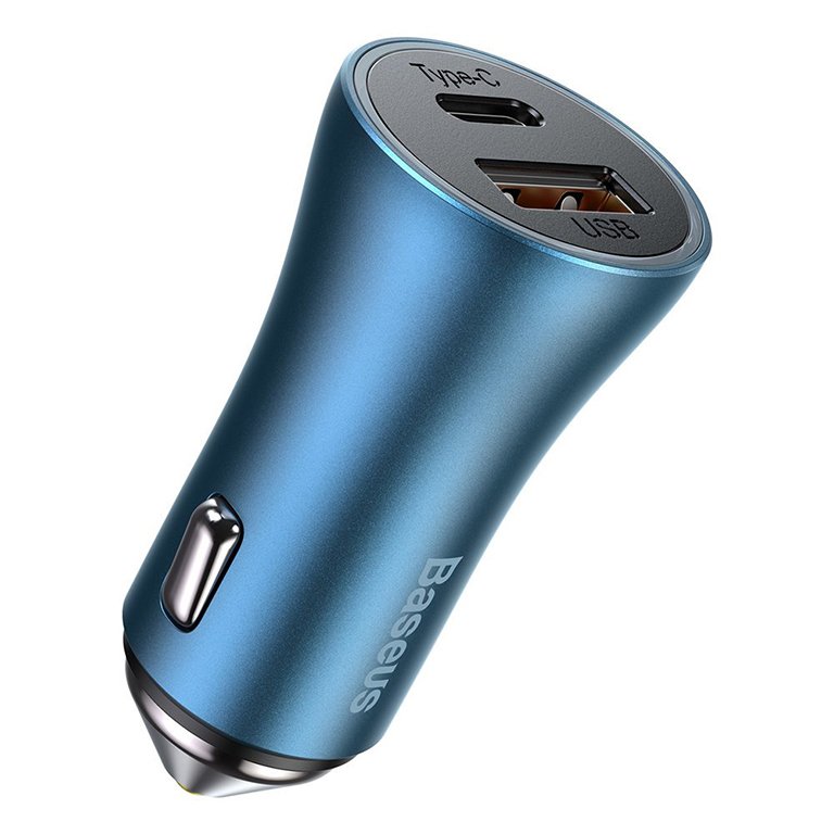 Baseus U+C 60W Golden Contactor Max Dual Fast Charger Car Charger Blue – CGJM000103