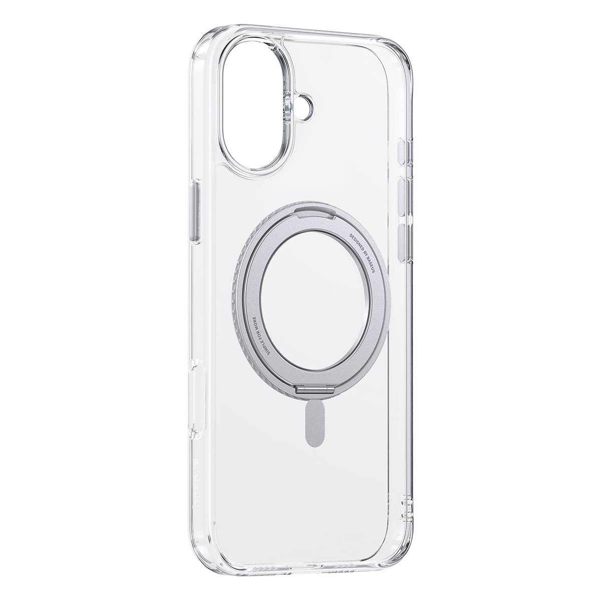 Baseus Iphone 16 SkyRing Series 360 Magnetic Phone Case with Stand – Clear