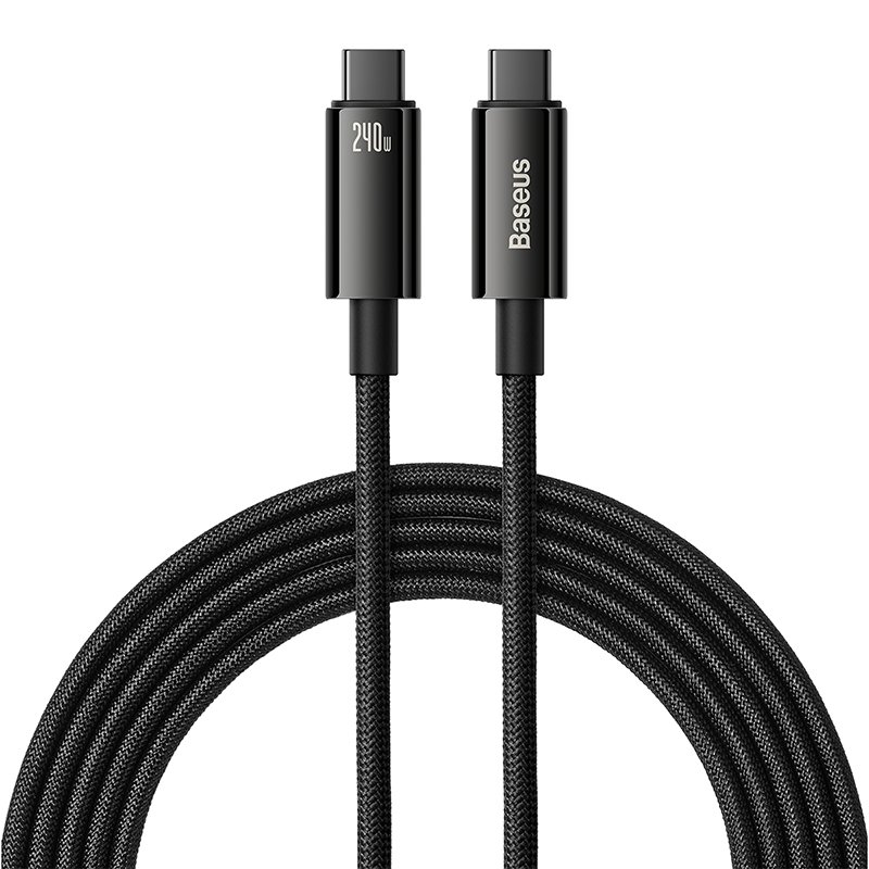 Baseus 3Meter 240W Tungsten Gold Type-C to Type-C Fast Charging Data Cable – (Black) – CAWJ040201