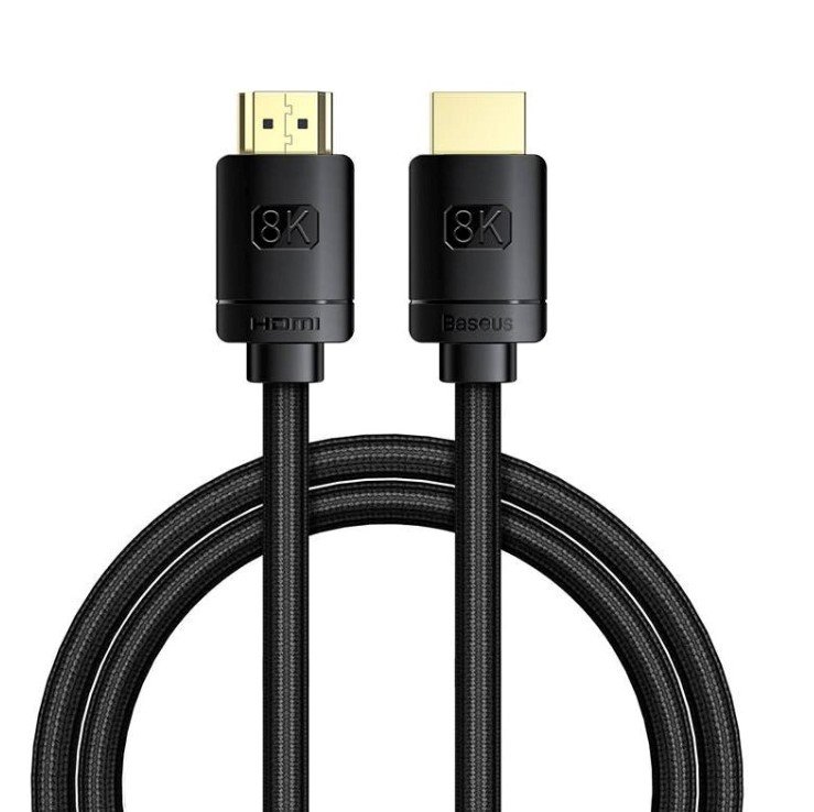 Baseus 2M 8K High Definition Series  HDMI  to HDMI  Adapter Cable  Black, 8K 60Hz, 3D, HDR, 48Gbps,  – CAKGQ-K01