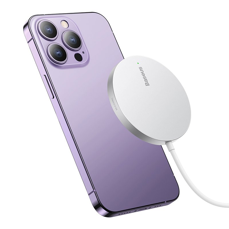 Baseus 15W Simple Mini3 Magnetic Wireless Charger – Silver