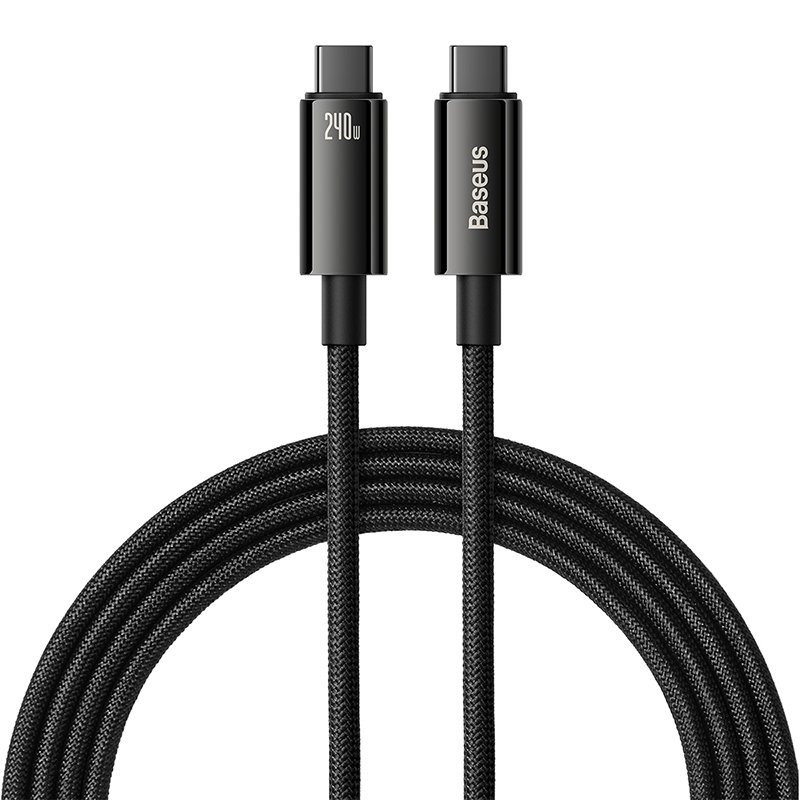 Baseus 2Meter 240W Tungsten Gold Type-C to Type-C Fast Charging Data Cable – (Black) – CAWJ040101