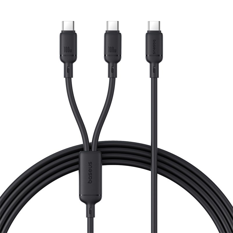 Baseus New Pudding Series 1.5Meter 100W Type-C to Dual Type-C Fast Charging Cable