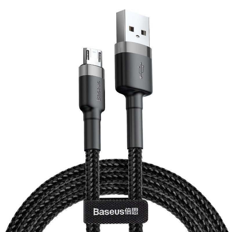 Baseus Cafule 3M Cable USB For Micro 2A Gray+Black – CAMKLF-HG1- 1 Year Warranty