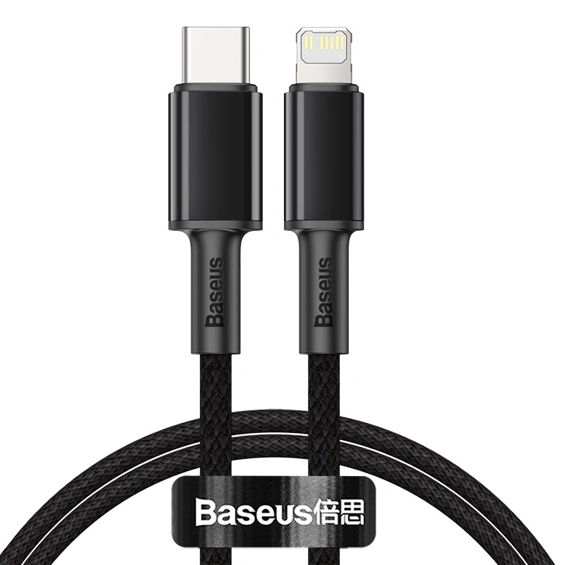 Baseus 1Meter 20W High Density Braided Fast Charging Data Type-C to Lightning PD Cable Black