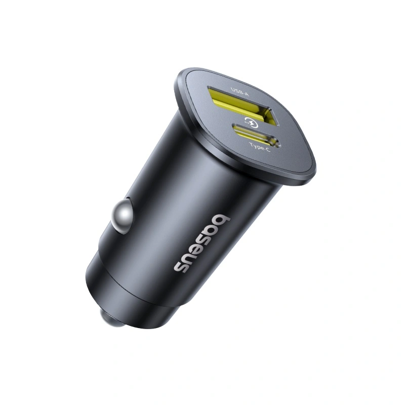 Baseus 30W GoTrip Car Charger Type – C+USB – Cosmic Black